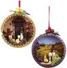 Kurt Adler Perfect Vintage Glitter Tuscan Wine Round Shadow Box Ornament