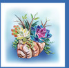 Succulent Plant In Sea Shell Pot Blank Quilling Card