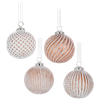 Ganz Whitewash Rose Gold Kugel Ball Ornament