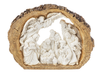 Ganz Ivory Nativity Scene Inside A Wood Log Figurine