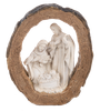 Ganz Ivory Small Nativity Scene Inside A Wood Log Figurine