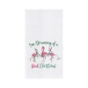 C & F Flamingos I'm Dreaming Of A Pink Christmas Tree Flour Sack Kitchen Towel