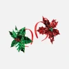 One Hundred 80 Degrees Metallic Foil Poinsettia Christmas Headband