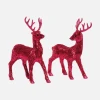 One Hundred 80 Degrees Hot Pink Metallic Fiber Foil Strands Christmas Reindeer