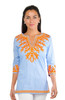 Gretchen Scott The Reef Embroidered Pinstripe Tunic Top