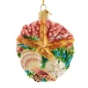 Kurt Adler Noble Gems™ Starfish In The Sea Coral Glass Disc Ornament