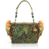 Mary Frances Feathered Friends Parrot Jungle Top Handle Box Purse