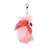 Flamingo Fur Fuzzle Pom Key Ring Clip