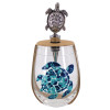 Turtle  Stemless Wine Glass & Bottle Stopper Set