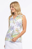 Tribal High Performance Mint Leaf Sleeveless Polo Top