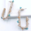 Arum Rectangle Hoop Jeweled Earrings turquoise