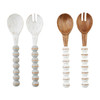 Mud Pie Wood Bead Salad Serving Utensils Set