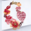 Burnt Orange Flamingo Tropical Long Necklace
