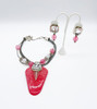 Anthony Alexander Pink Lucite Arrowhead Swarovski Crystal Statement Necklace and Earrings Set