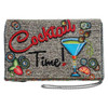 Mary Frances Cocktail Time Beaded Blue Martini Clutch Bag Purse