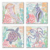 Salt Sea Life 4 Pack Coaster Set