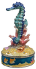 Blue Seahorse Jeweled Trinket Box