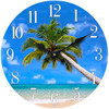 Palm Tree Ocean Glass Wall Clock