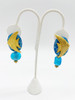 Anthony Alexander Gold Tropical Fish Blue Convertible Button or Dangle Earrings