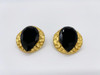 Anthony Alexander Black Crystal Gold Button Earrings