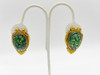 Anthony Alexander Green Glass Bead Gold Button Earrings