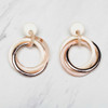 Rush Lana Resin Creme and Rose Gold Triple Hoop Rings Earrings