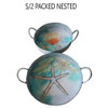 Seashell and Starfish Large Metal Tray Set of 2
