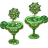 Allie Beads Lime Green Margarita Glass Embellished Earrings