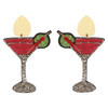 Allie Beads Cosmopolitan Martini Cocktail Glass Embellished Earrings