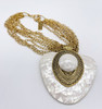 Anthony Alexander Capiz Shell 8 Strands Gold Chains Statement Necklace