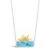 Dune Jewelry Sun Larimar Ocean Water Splash Bar Two Tone Necklace
