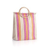 Beltran Hot Pink and Orange Weaved Straw Tote Bag