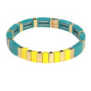 Hide Tide Enamel Tile Stretch Bracelet Turquoise Yellow