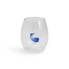 Two's Company Blown Glass Blue Whale Inside Stemless Wine Glass