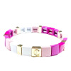 Pink Ombre Enamel Tile Stretch Bracelet