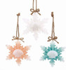Kurt Adler Glitter Snowflake Coral With Sea Shell Ornament