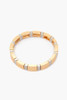Gold & Silver Rectangle Tile Bead Stretch Bracelet