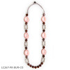 Tagua Alexis Long Pink Gray Black Bead Necklace