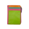 ili New York Vertical Zip Colorblock Leather Card Wallet