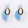 Rush Leah Large Clear and Blue Hoop Earrings