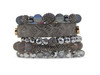 Erimish Pewter and Silver Grey Gregory 5 Stack Bracelet Set