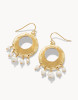 Spartina 449 Gold Ripple Pearl Dangle Earrings  