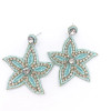 Sea Fairy Jeweled Starfish Dangle Earrings seafoam