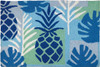 Jellybean Pineapple & Palm Leaf Blue Floor Accent Rug