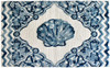 Homefires Vintage Blue Scallop Shell Accent Rug