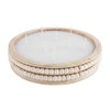 Mud Pie Candle in White Wood Beaded Holder