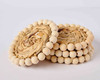 Mud Pie Wood Beaded Hyacinth Coaster Set