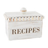 Mud Pie Beaded White Wood Recipe Box and Recipe Cards