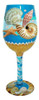 Seashore Sea Shells Silk Screen Wine Glass