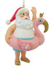December Diamonds Santa In A Pink Flamingo Pool Float Christmas Tree Ornament